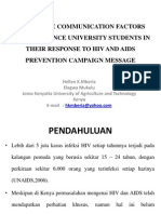 Persuasive Communication Factors That Influence University Students in Their Response To Hiv and Aids Prevention Campaign Message