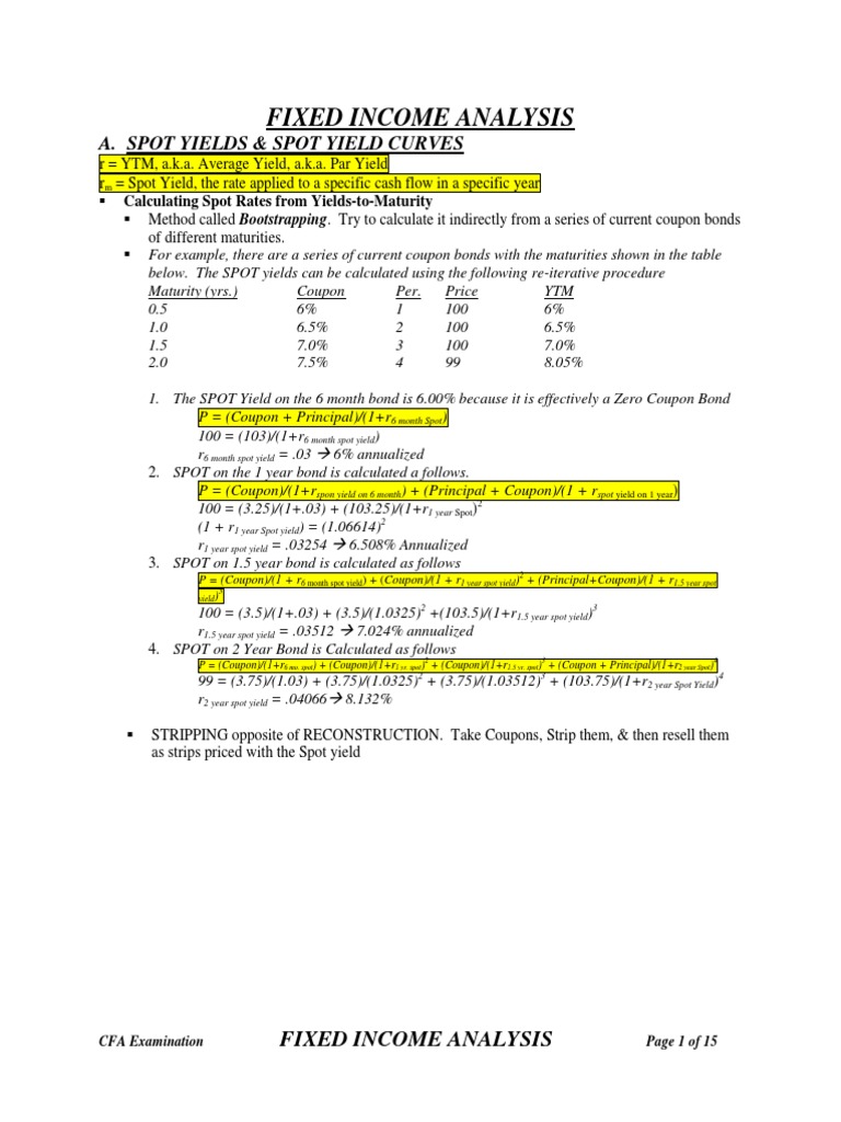 Fixed Income Analysis - PDF Good File | PDF