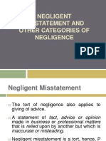 Negligent Misstatement and Other Categories of Negligence 