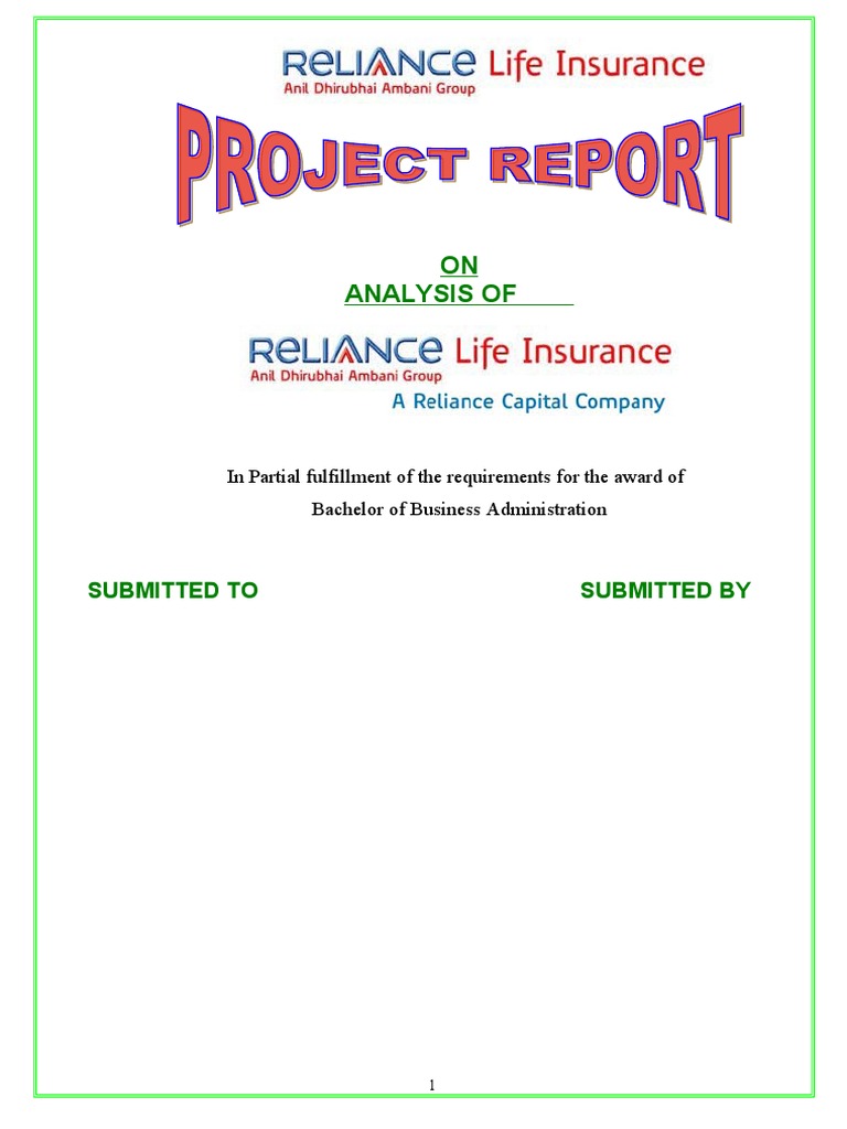 Reliance life insurance project essay picture