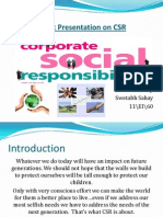 Powerpoint Presentation On CSR: by Swetabh Sahay 11/EI/60