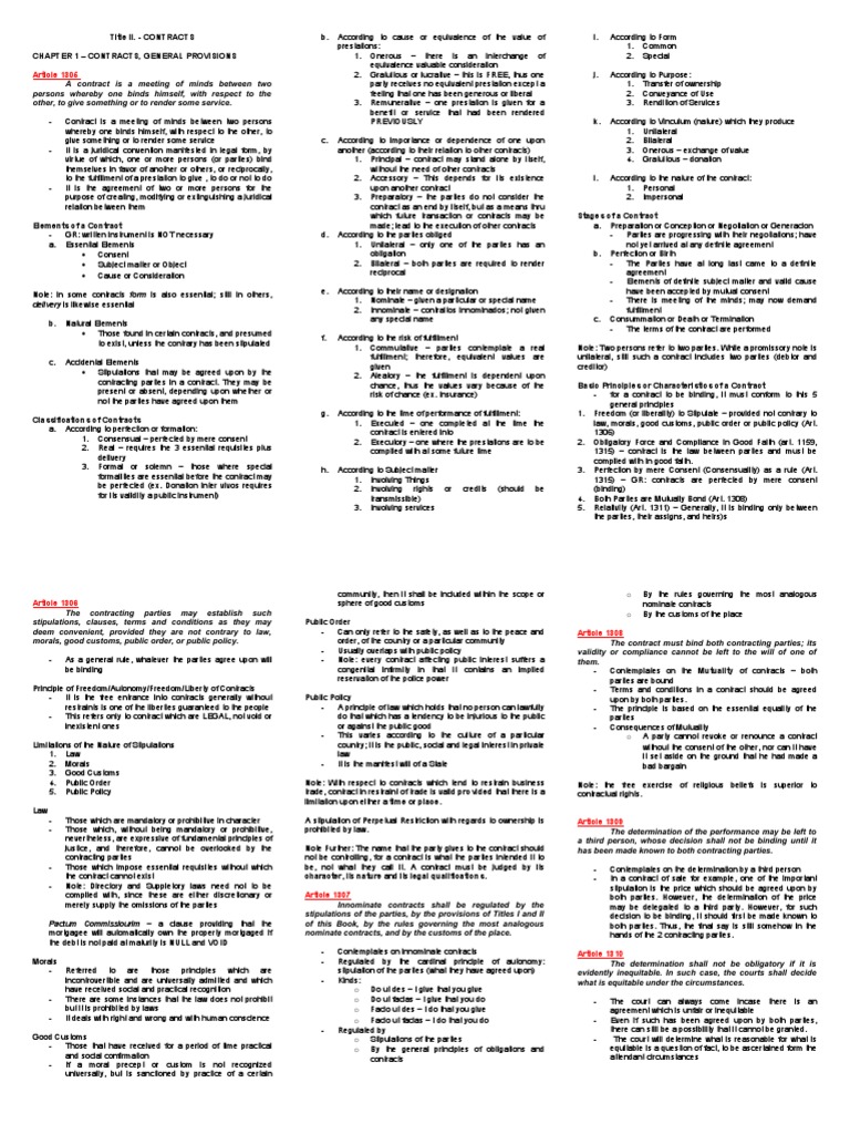 CONTRACTS (Pre Finals) | PDF | Offer And Acceptance | Misrepresentation