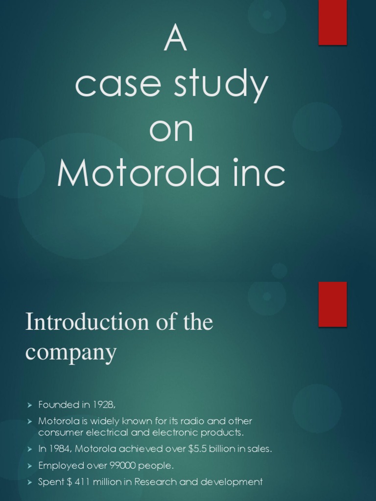 case study on motorola company