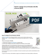 Working Principle of Earth Leakage Circuit Breaker ELCB and Residual Current Device RCD