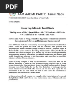 Press Release: Crony Capitalism in Tamil Nadu