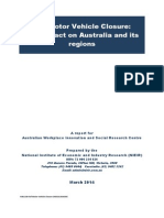 Full Motor Vehicle Closure - The Impact On Australia and Its Regions
