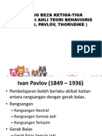 Banding Beza Ketiga-Tiga Pandangan Ahli Teori Behavioris (