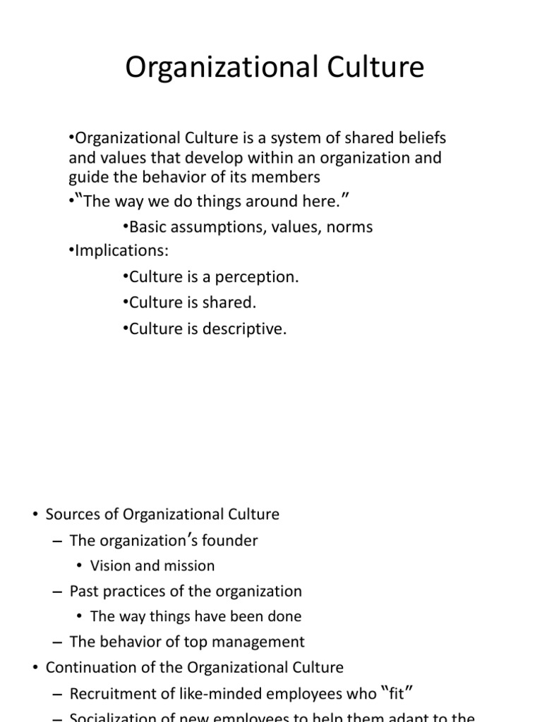 Understanding Organizational Culture Dynamics | PDF | Organizational ...