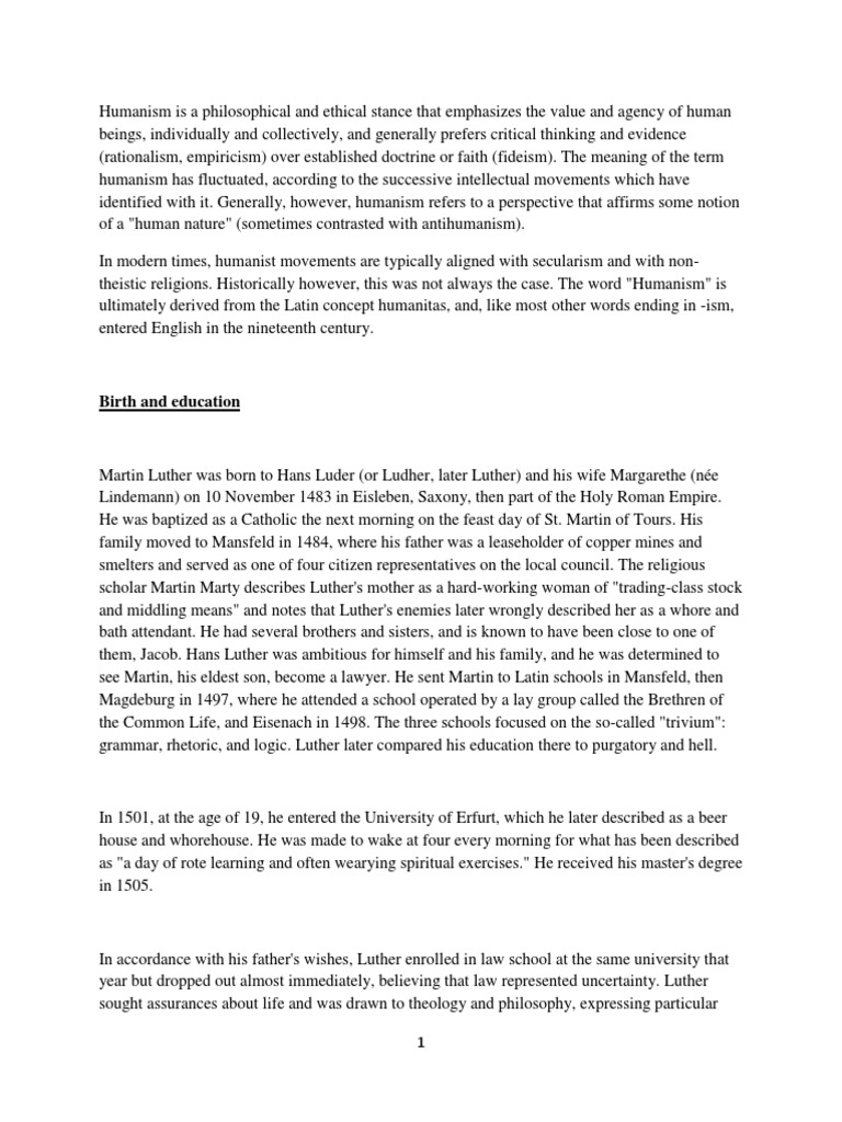 Martin Luther | PDF | Martin Luther | Humanism