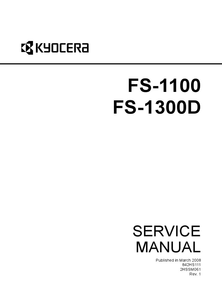 FS-1300 Service Manual | PDF | Printer (Computing) | Electrical Connector