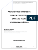 Ergonomia y Lesiones Dorsolumbares - Ejemplo de Personal Sanitario Geriatrico