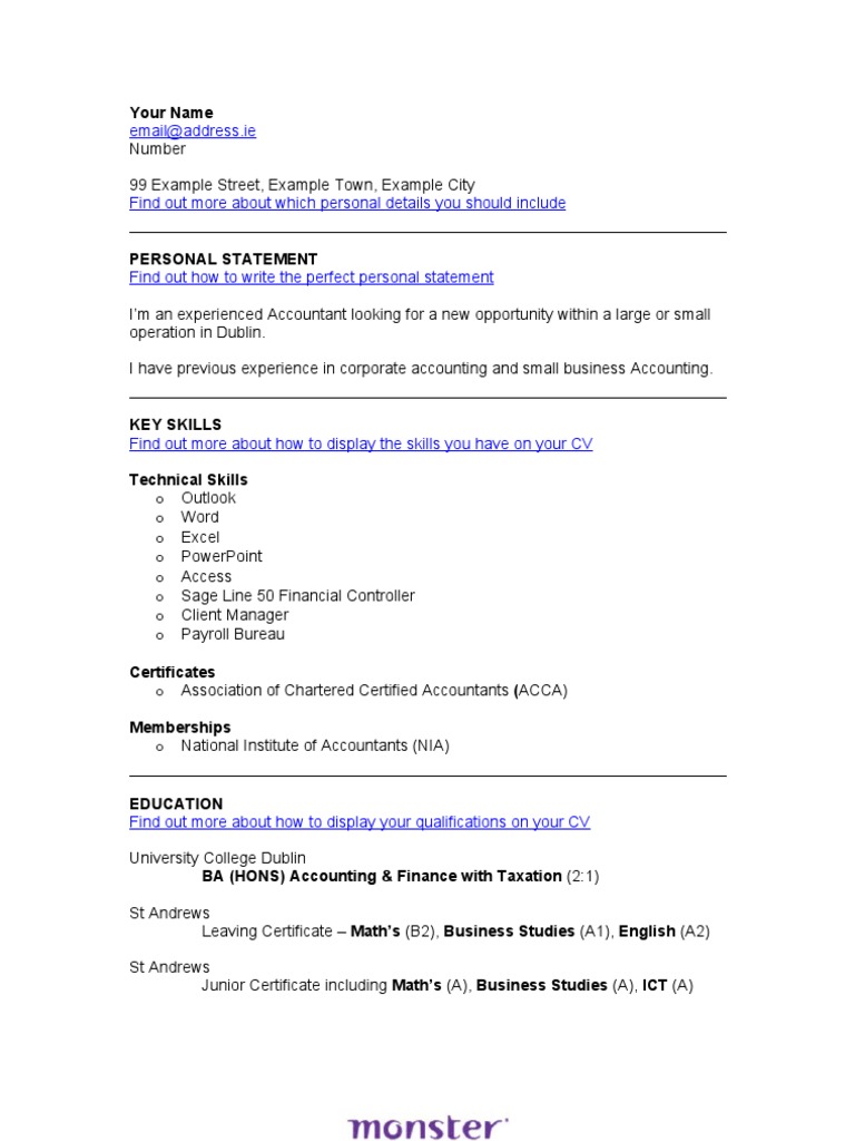 Finance Financial Accountant CV TemplateIE | Accountant ...