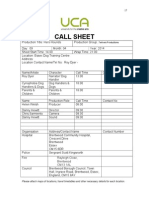 Call Sheet Dy 1