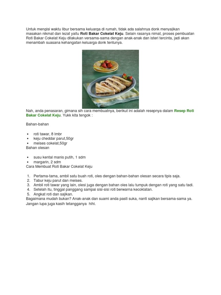 Roti Bakar Resep | PDF