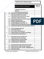 Senarai Isi Kandungan Portfolio Praktikum