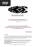 A propósito do debate sobre pluriatividade e multifuncionalidade