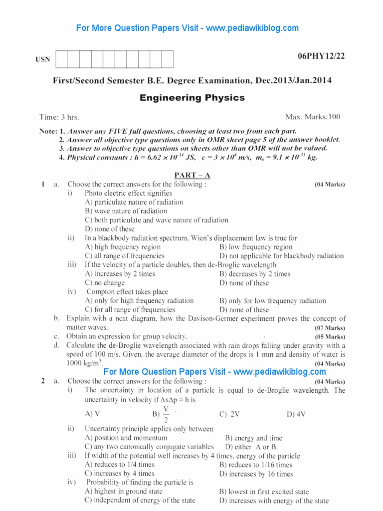 Engineering Physics Jan 2014 PDF Optical Fiber Optics