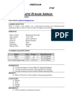 CV of Hafiz Zubair