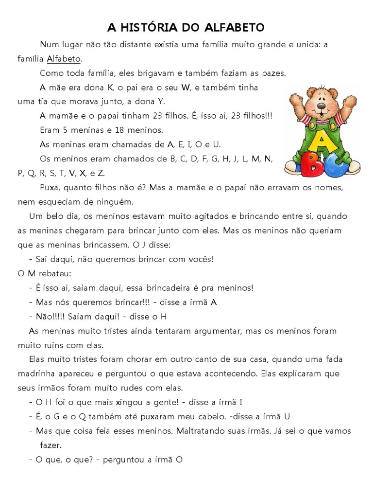 A História Do Alfabeto | Download grátis PDF | Lazer
