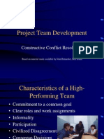 Project Team Development: Constructive Conflict Resolution