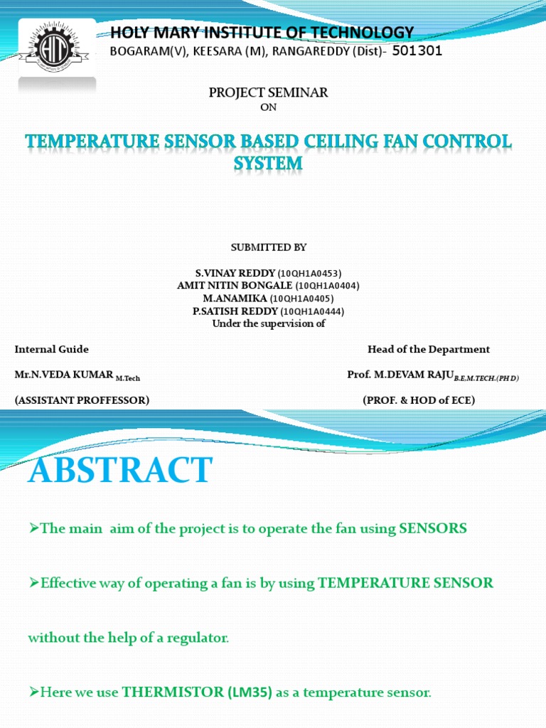 Temperature Sensor Based Ceiling Fan Control System Analog