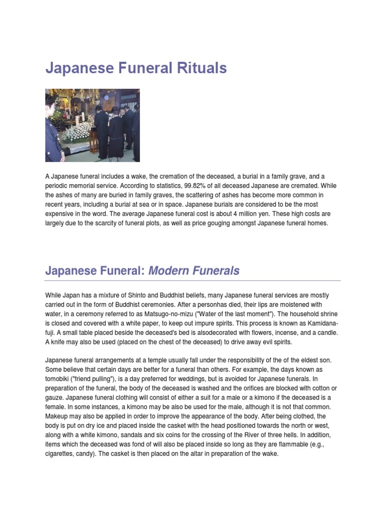 Japanese Funeral Rituals | PDF | Funeral | Death Customs