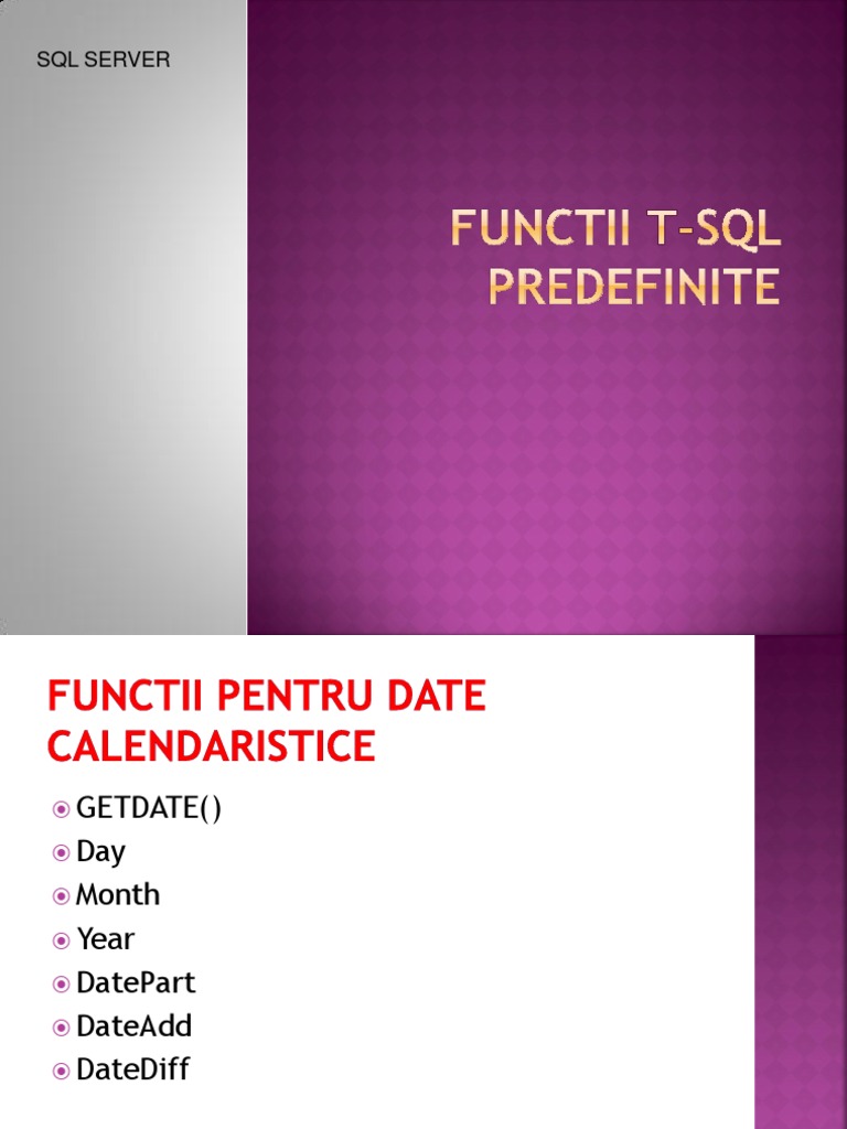 Functii T SQL | PDF