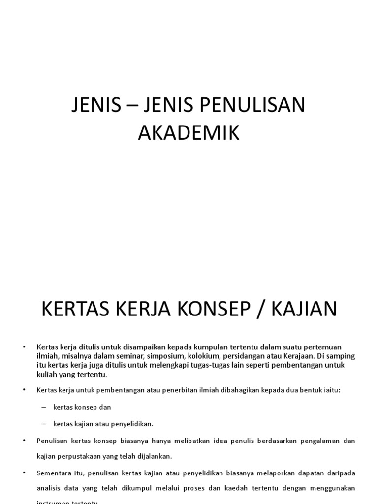 Jenis Jenis Penulisan Akademik Pdf
