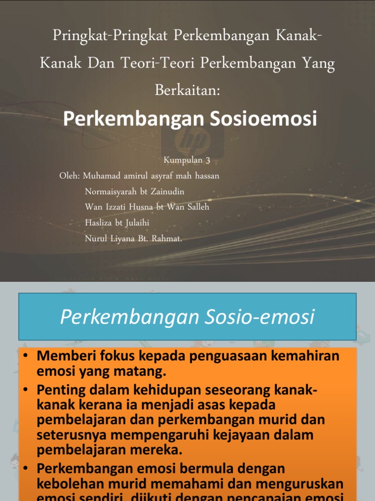 Pringkat Pringkat Perkembangan Kanak Kanak Dan Teori Teori Perkembangan Yang Berkaitan Perkembangan Sosioemosi