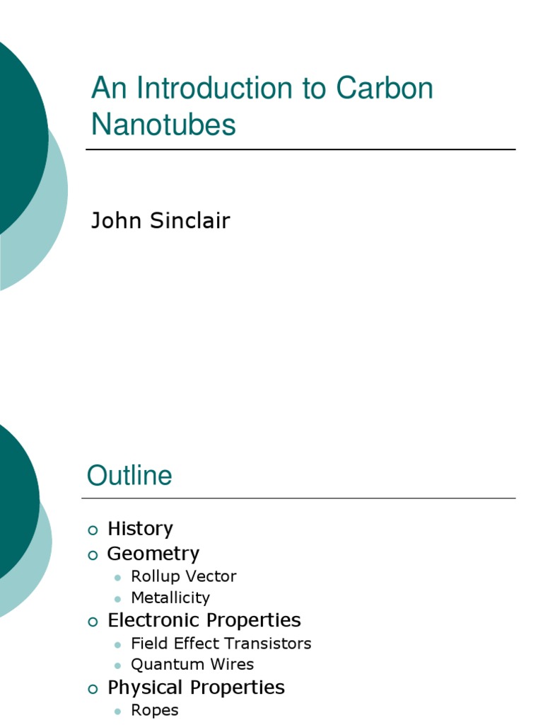 Introduction to Carbon Nanotubes | PDF | Carbon Nanotube | Field Effect ...