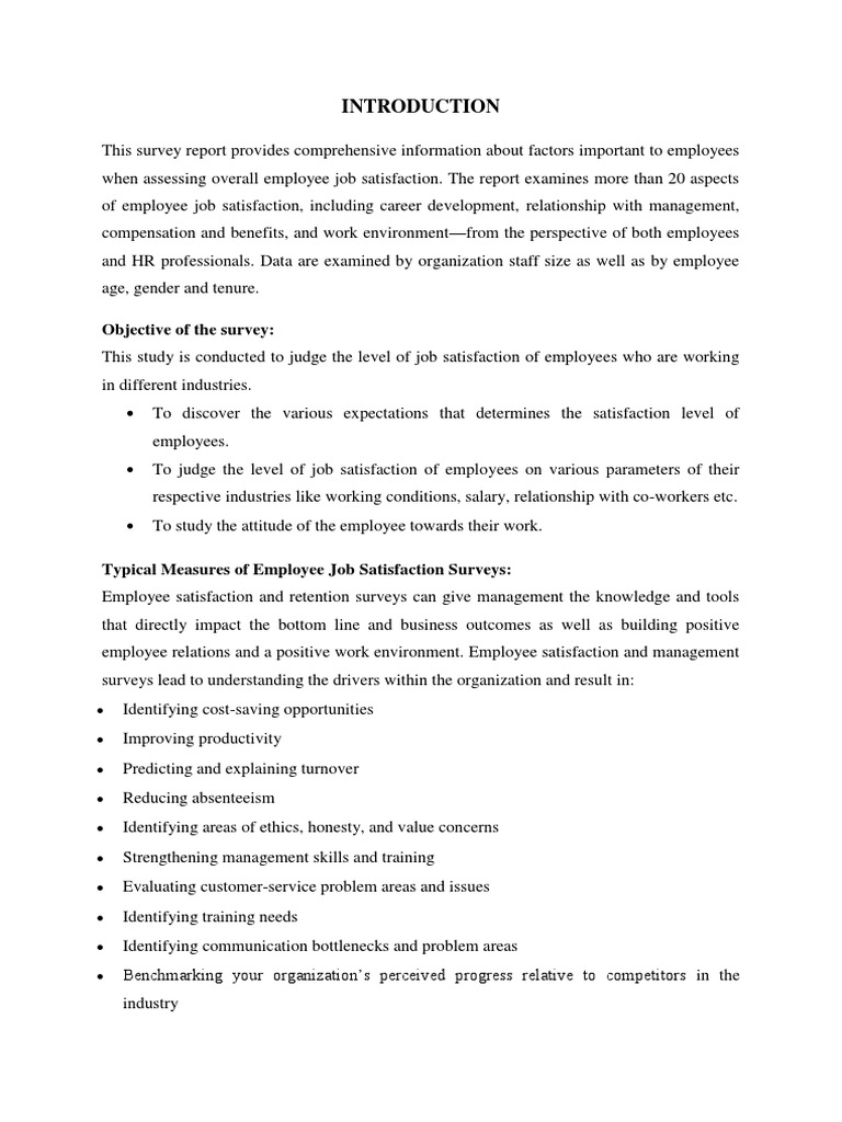 Employee Job Satisfaction Survey Results | PDF | Job Satisfaction ...