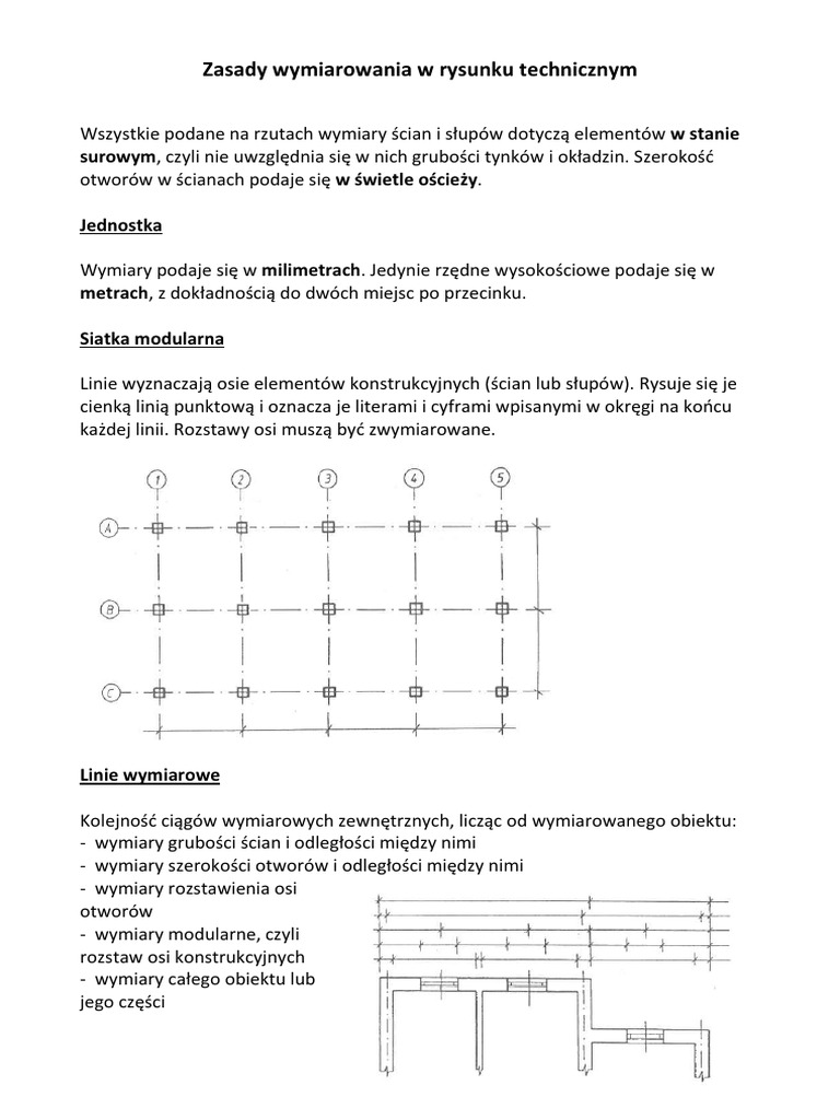 Zasady Wymiarowania W Rysunku Technicznym