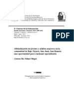 Alfabetización de Jóvenes y Adultos Mayores en La Comunidad de Bajo Tejares, San Juan, San Ramón: Una Oportunidad para Continuar Aprendiendo