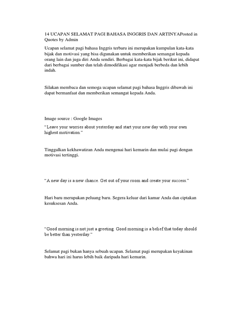 14 Ucapan Selamat Pagi Bahasa Inggris Dan Artinya 14 Ucapan Selamat Pagi Bahasa Inggris Dan Artinya