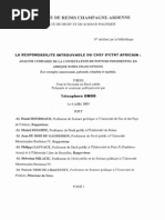 La Responsabilité Introuvable D'un Chef D'etat Africain