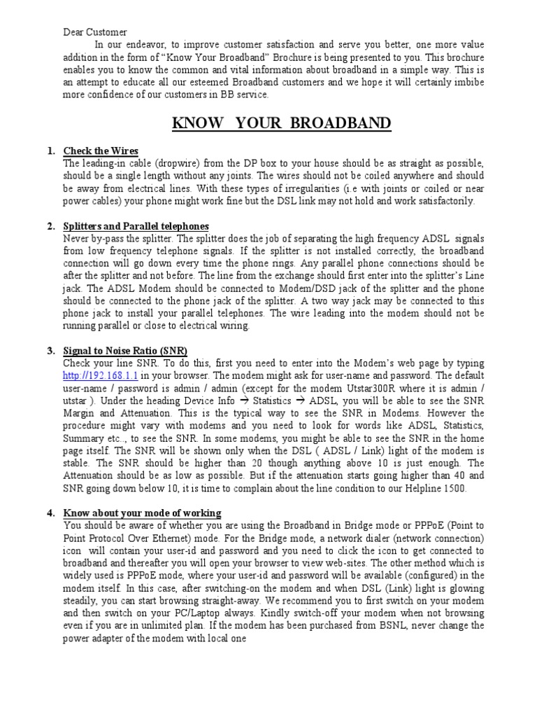Know Your Broadband Speed Guide | PDF | Wi Fi | Computer Network