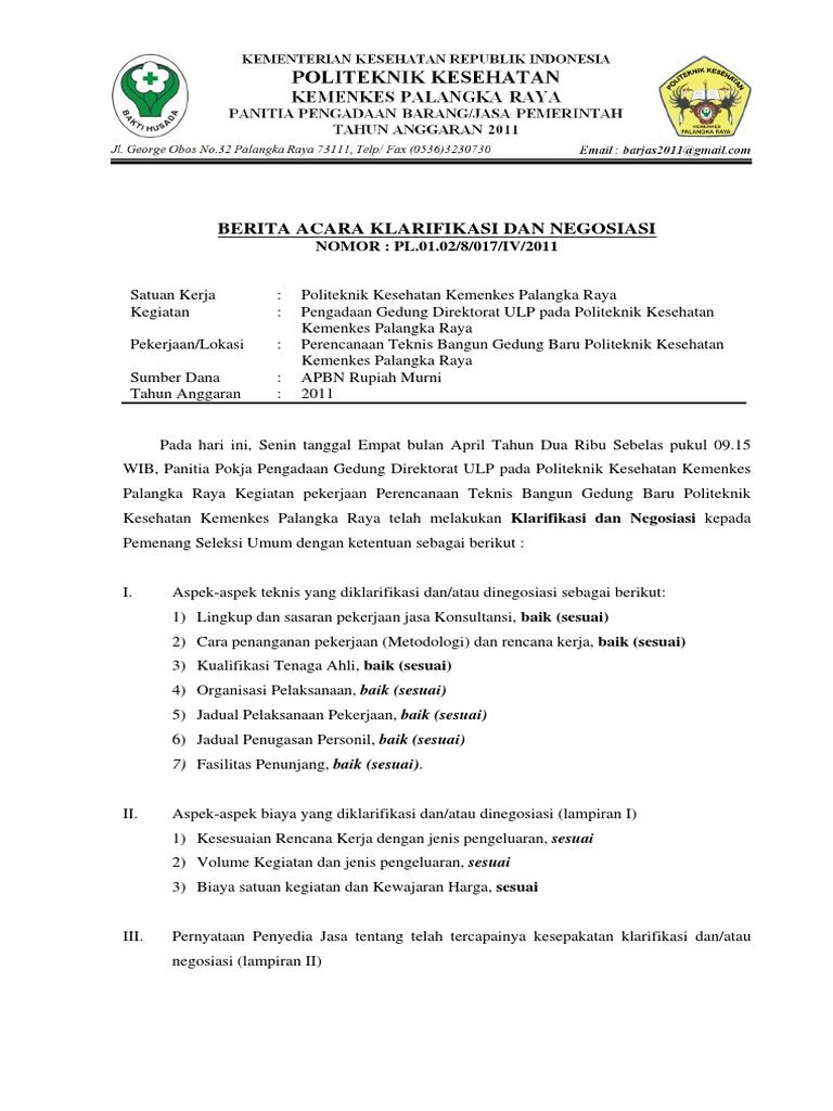 Contoh berita acara pelaksanaan supervisi