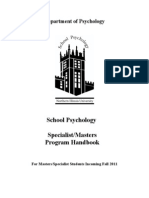 Specialist School Psychology Program Handbook Aug2011