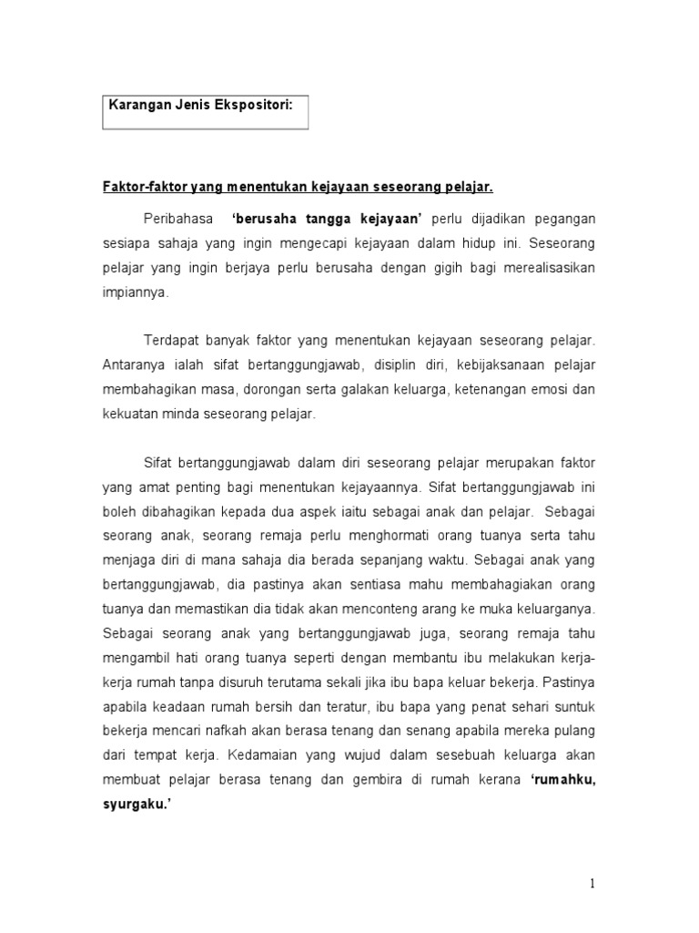 Faktor Faktor Yang Menentukan Kejayaan Seseorang Pelajar Pdf