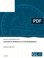 Checklist for Maintenance of Safety Equipment