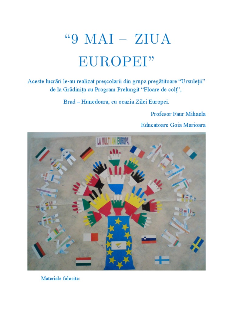 9 Mai Ziua Europei Material Didactic