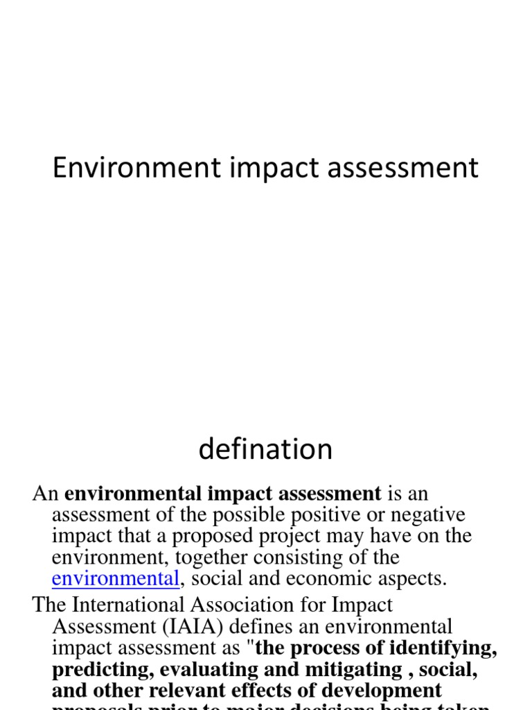 Environment Impact Assessment PDF Environmental Protection