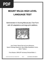 Download Mount Wilga High Level Language Test revised 2006 by Speech  Language Therapy in Practice SN218341634 doc pdf