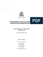 Professional and Occupational Associations Registration Act: Revised Statutes of Alberta 2000 Chapter P-26