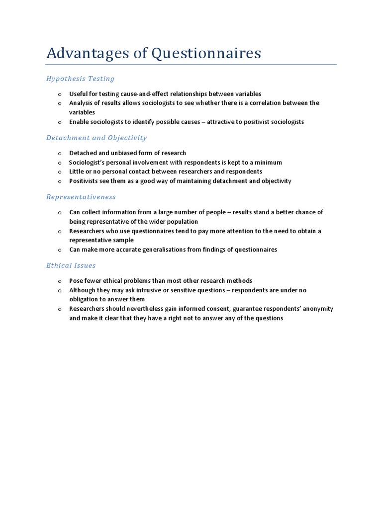 QUESTIONNAIRES DEFINITION ADVANTAGES EXAMPLES visual data 7