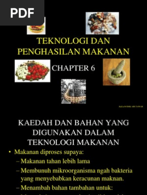 Bab 6 Teknologi Makanan Pdf