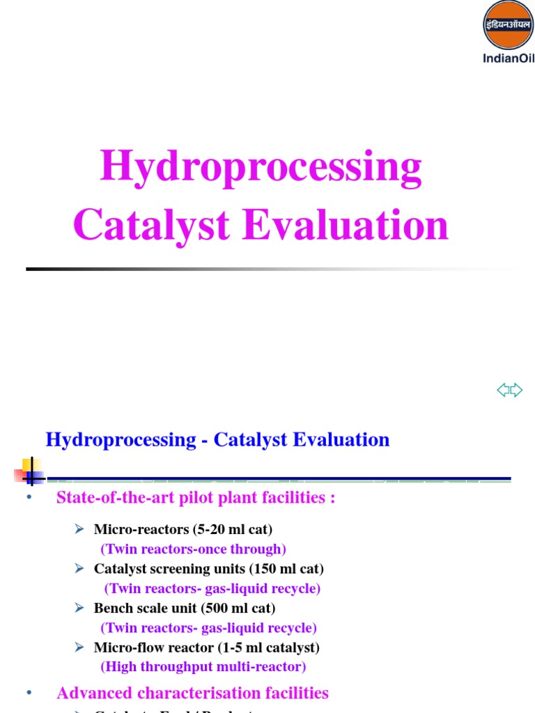 Hydroprocessing Catalyst Evaluation PDF Fuels Industrial Processes