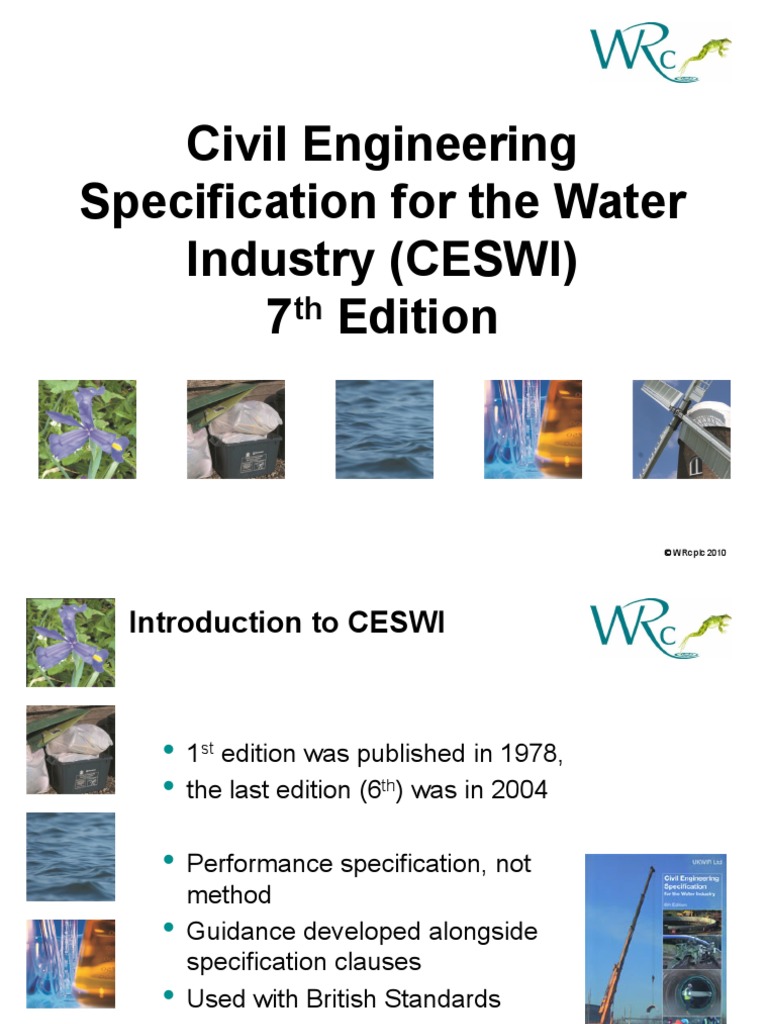 Ceswi Presentation Water Supply Network Specification (Technical