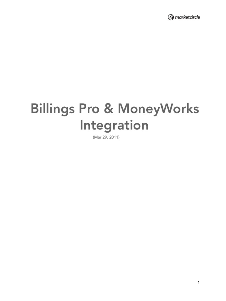 Billings Pro Money Works Integration Pdf Invoice Computing
