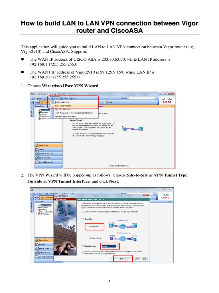 Vigor to Cisco ASA VPN Setup Guide | PDF | Virtual Private Network ...